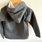 Soft Grey Pullover Hoodie with Pink Velour Hood / 3-4T