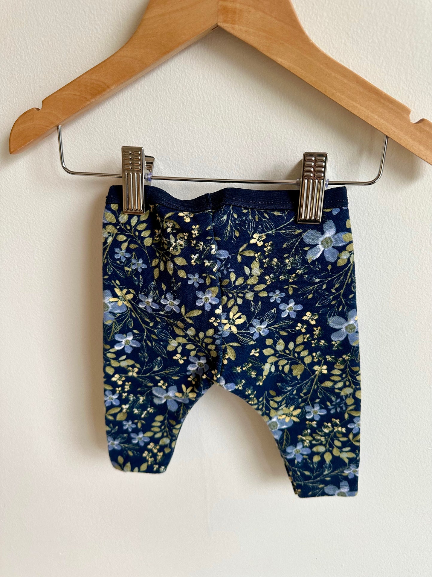 Zara Blue Floral Leggings / 3-6m