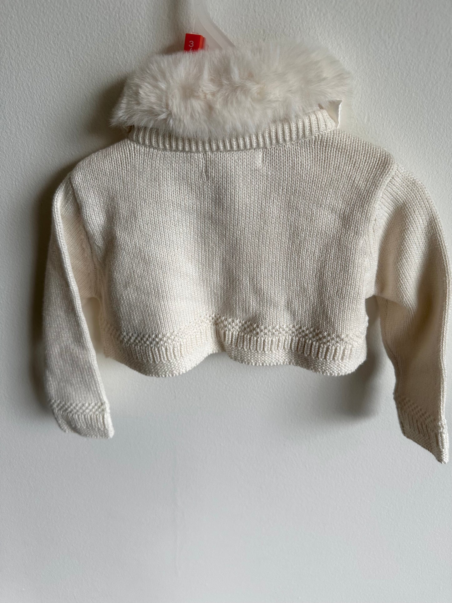 Cream Knit Cardigan (With Tags) / 3-6m