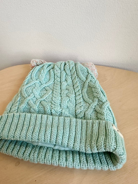 Turquoise Toque with Ears/ 0-12m