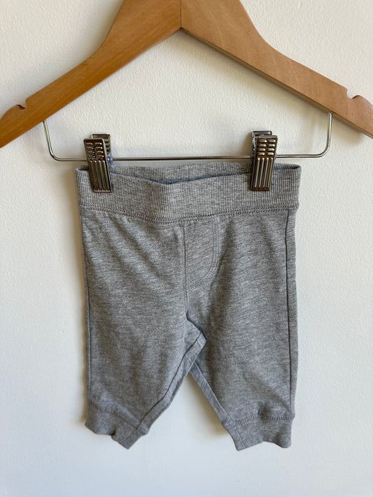 Grey Pants with Ribbed Waistband / 3-6m