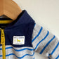 Blue Striped Hooded Jumpsuit / 6m