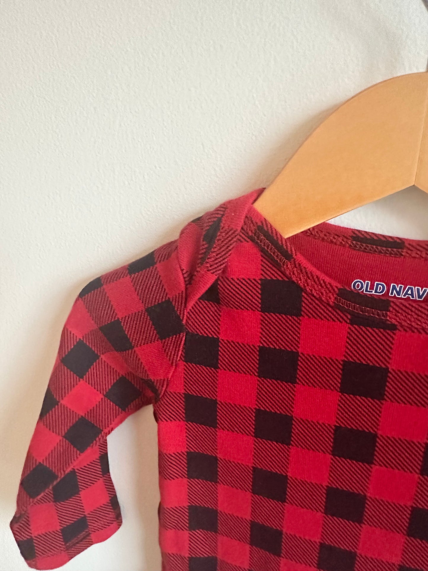 Red + Black Checkered Bodysuit / 6-12m