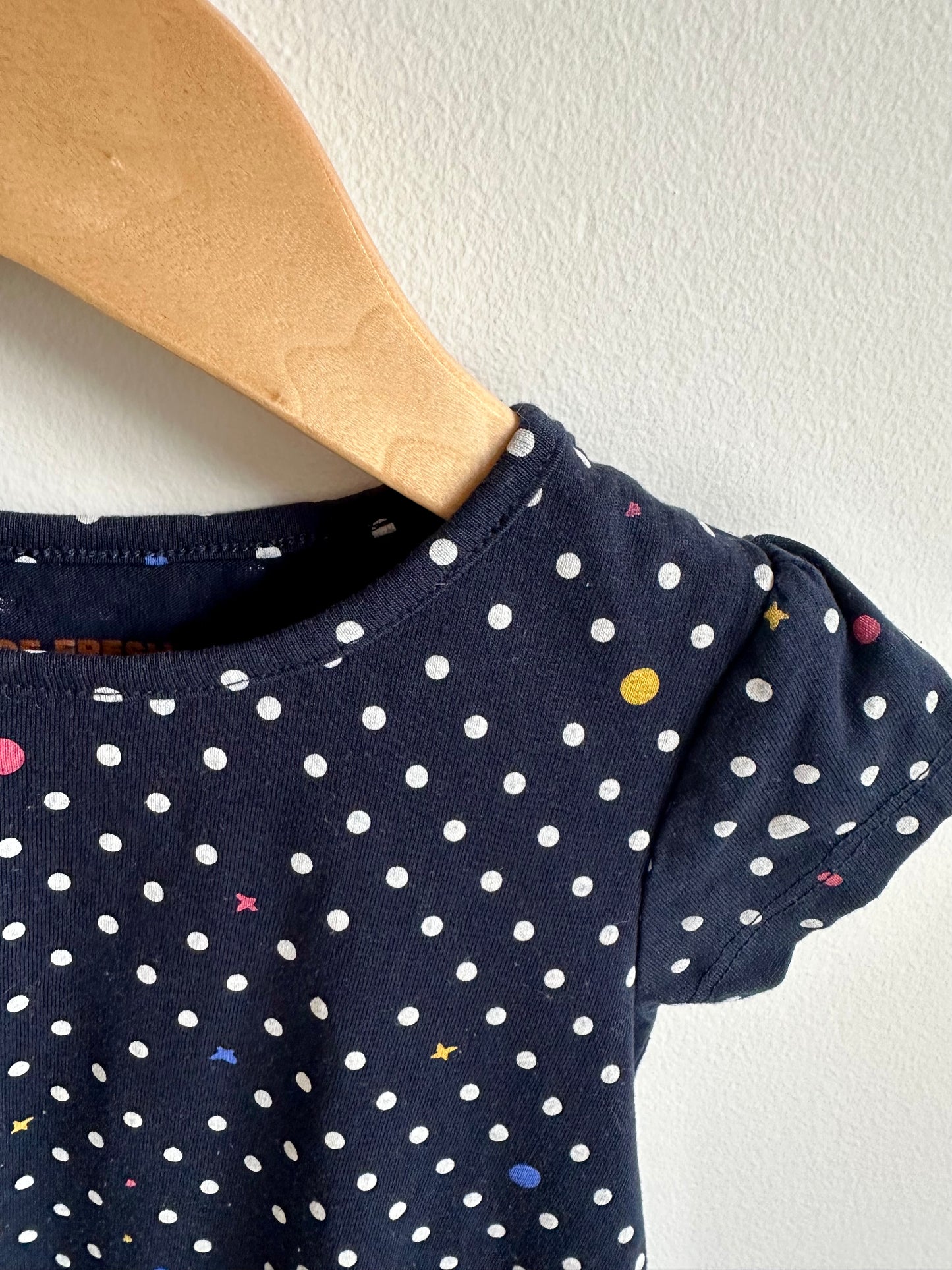 Navy Polka Dot Dress / 2T