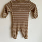 Tan Stripe Waffle Knit Jumpsuit / 6-12m