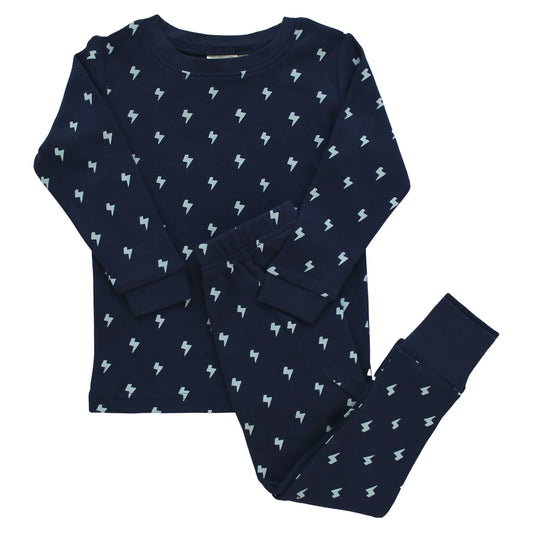 NEW Parade Navy Lightning Sleeve PJ Top + Bottoms Set / 3-4 Years