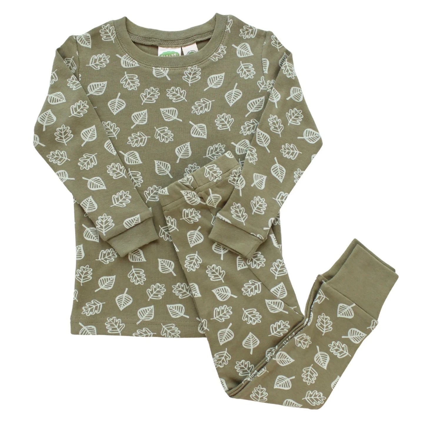 NEW Parade Olive Leaves PJ Top + Bottoms Set / 7-8 years