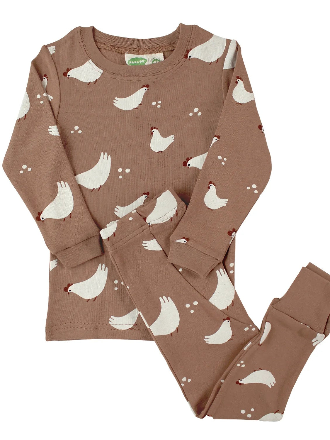 Organic Long Sleeve Chickens PJ Set (New Retail Item)/ 2T