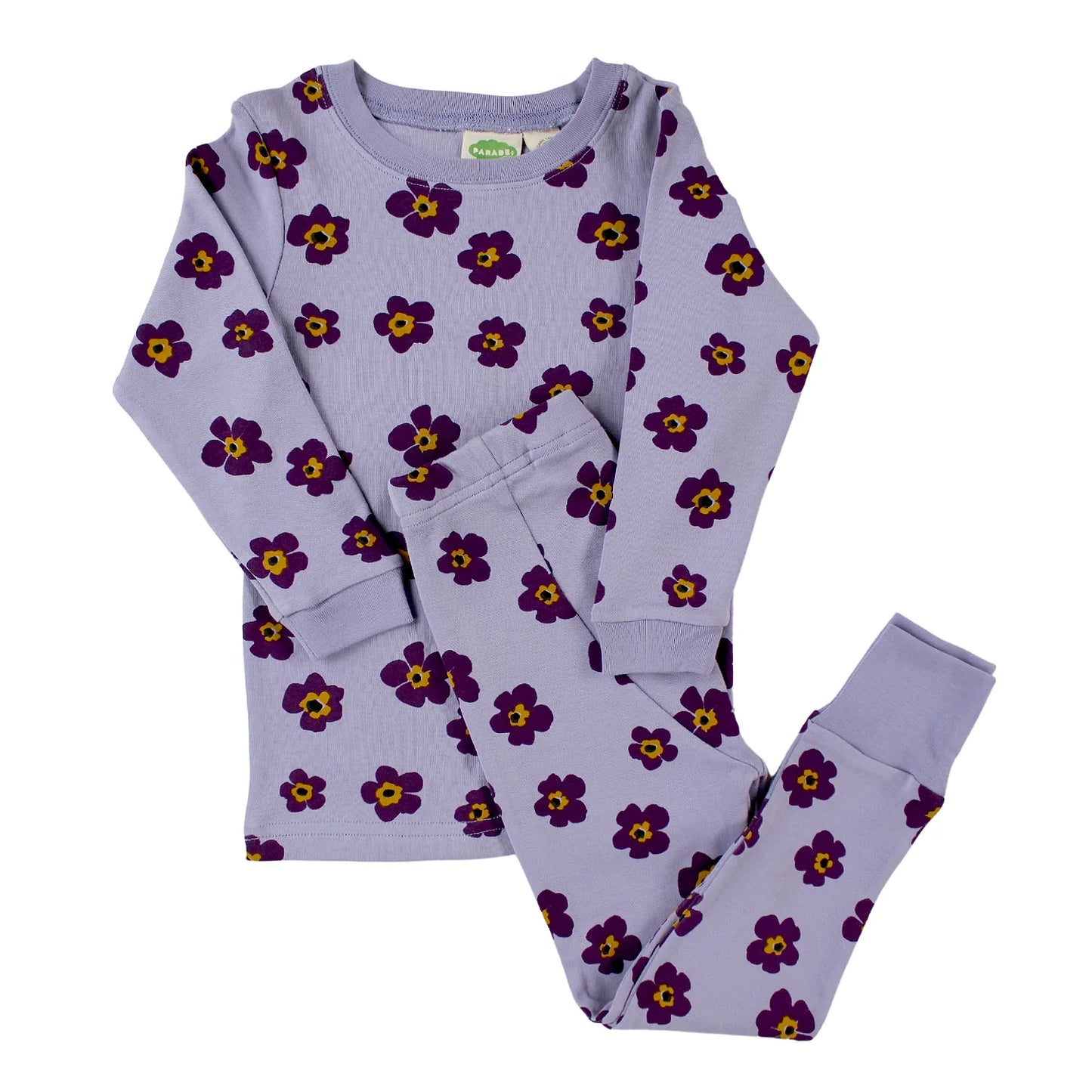 Organic Long Sleeve Lilac Floral PJ Set (New Retail Item)/ 2T