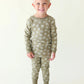 Parade Pj set size 7-8 years children's pajamas. Canada organic wear. Green leaf pattern, two piece. Shipping across Canada.