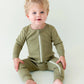 Organic Olive Long Sleeve Zip Sleeper (New Retail Item)/ 18-24m