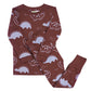 Parade Organic Long Sleeve Chocolate Dino PJ Set (New Retail Item)/ 2T