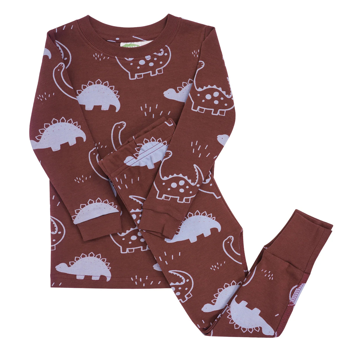 Parade Organic Long Sleeve Chocolate Dino PJ Set (New Retail Item)/ 2T