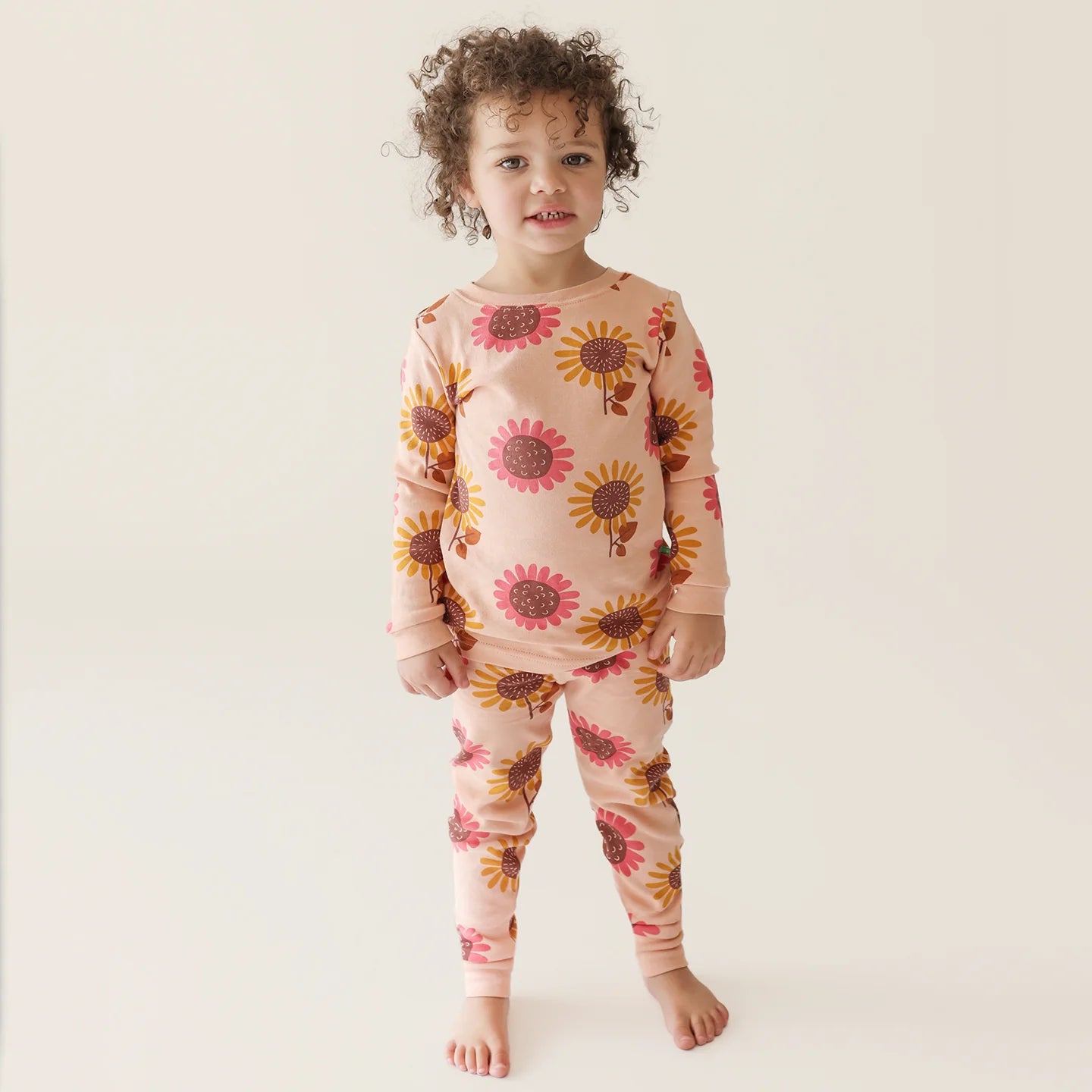 Organic Long Sleeve Sunflowers PJ Set (New Retail Item)/ 3-4T