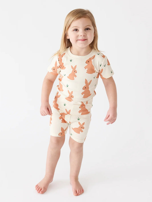 Organic Brown Bunnies Short Sleeve PJ Set (New Retail Item)/ 2T