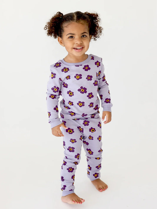 Organic Long Sleeve Lilac Floral PJ Set (New Retail Item)/ 3-4T