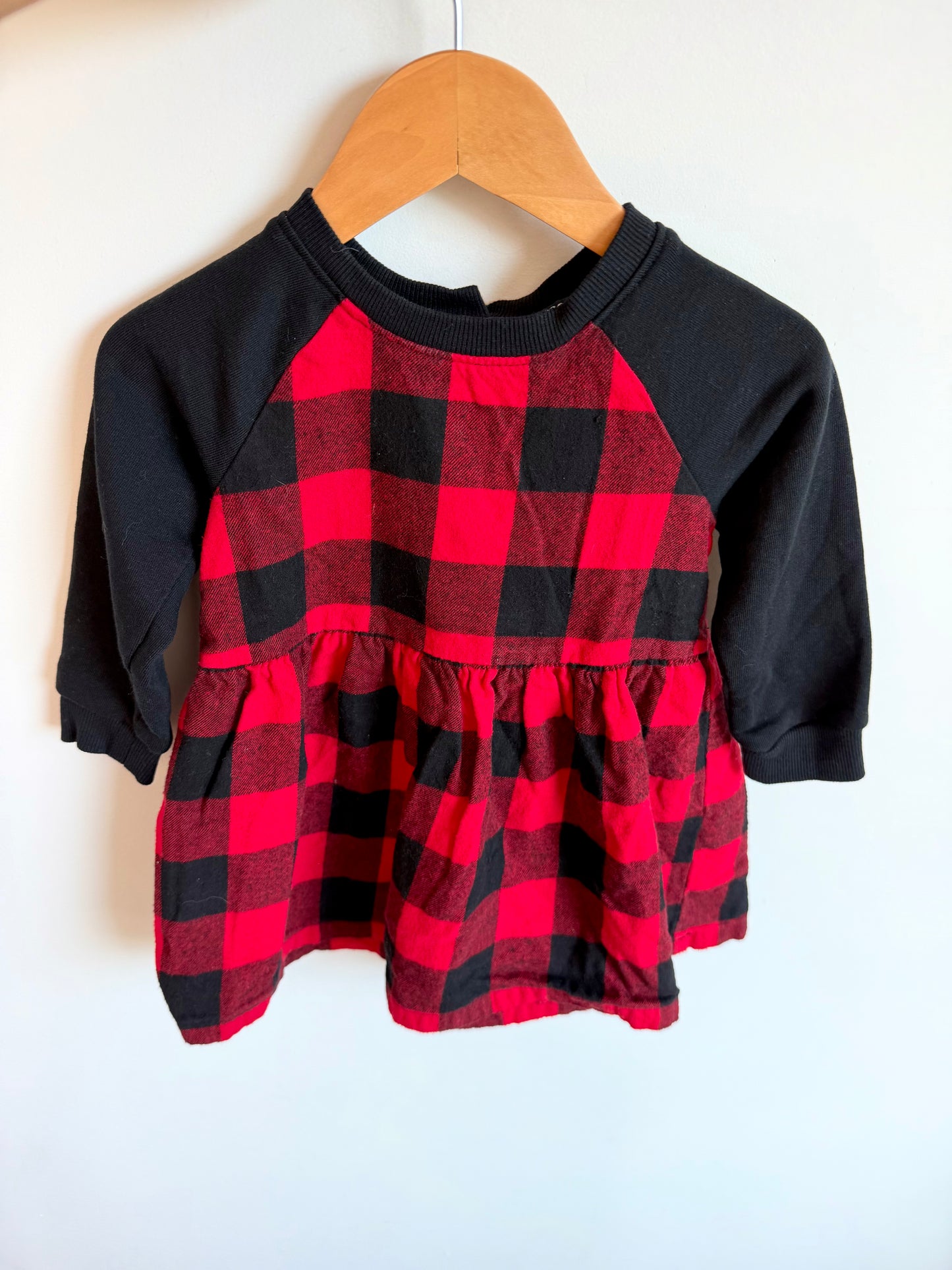 Buffalo Plaid Long Sleeve Dress / 2T
