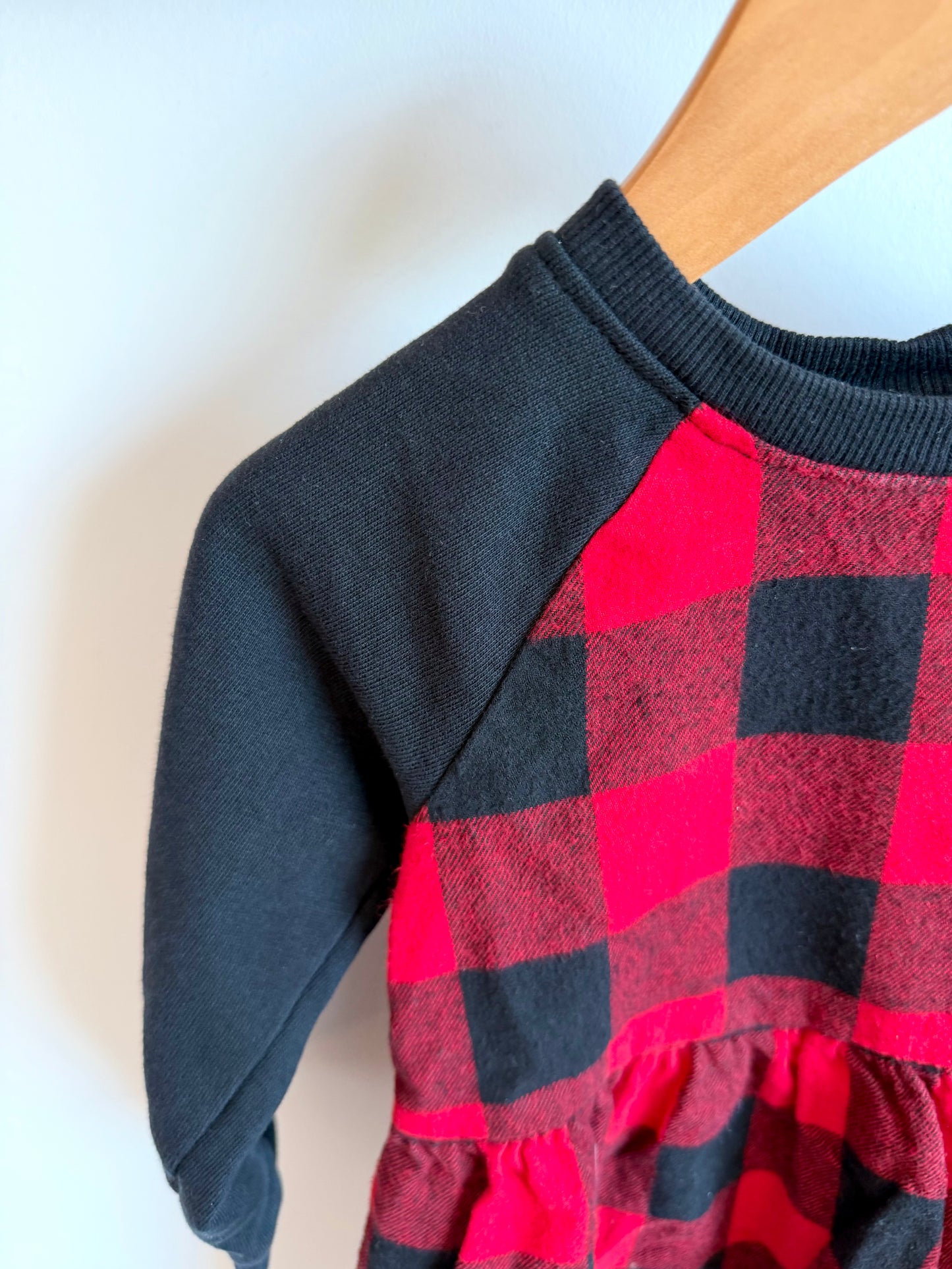 Buffalo Plaid Long Sleeve Dress / 2T