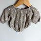 White Flower Long Sleeve Bubble Romper / 12-18m