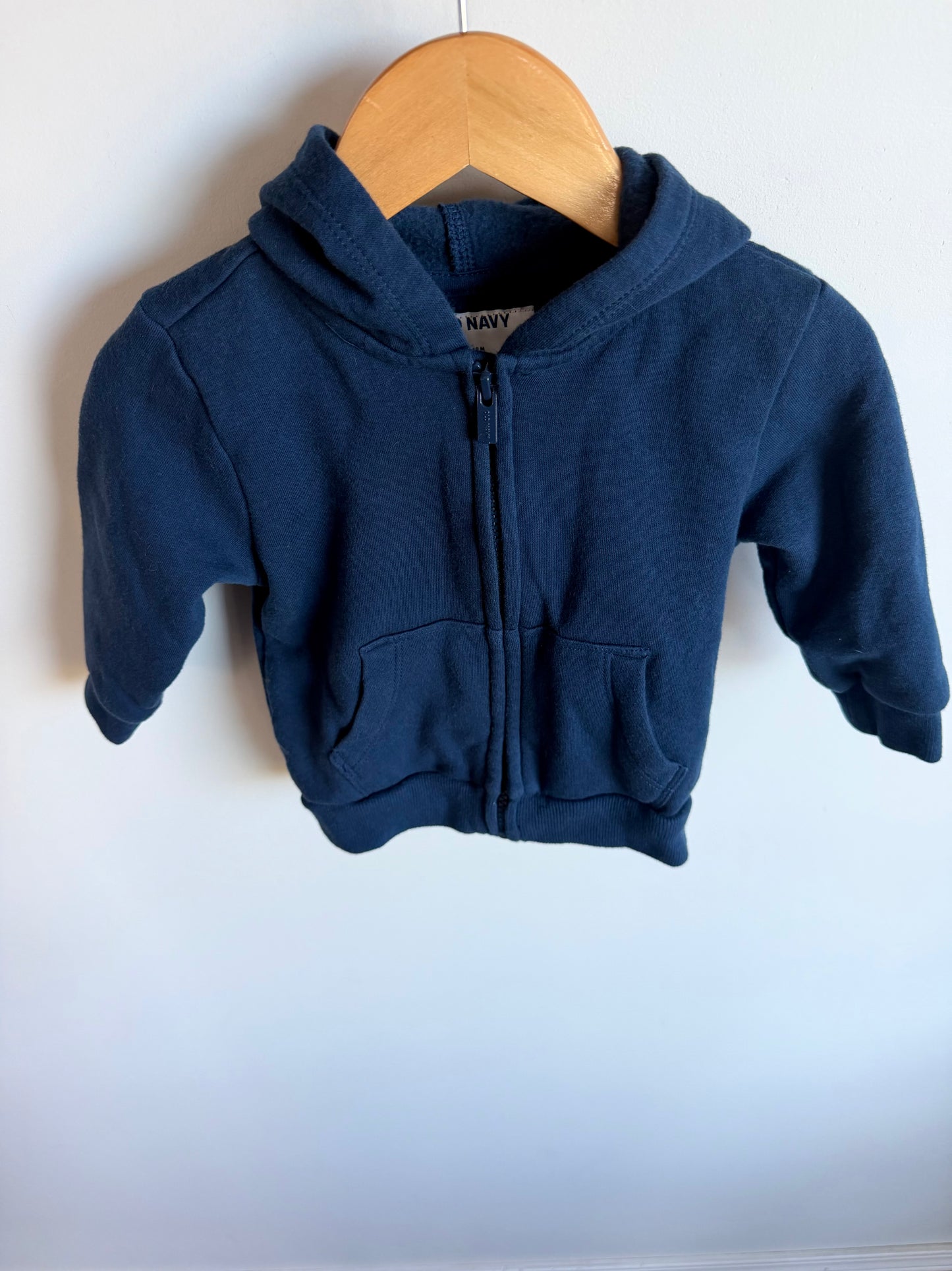 Navy Zipper Hoodie / 12-18m