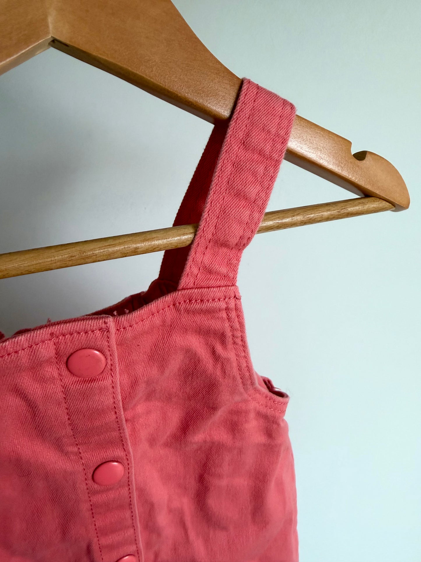 Coral Overall Pocket Dress / 24-36m