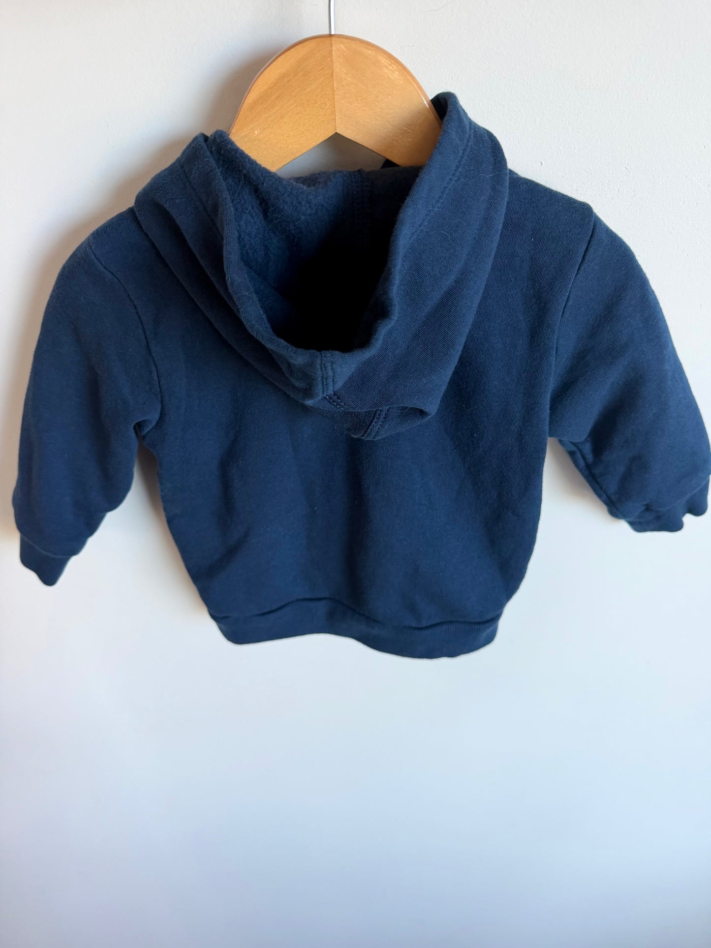 Navy Zipper Hoodie / 12-18m