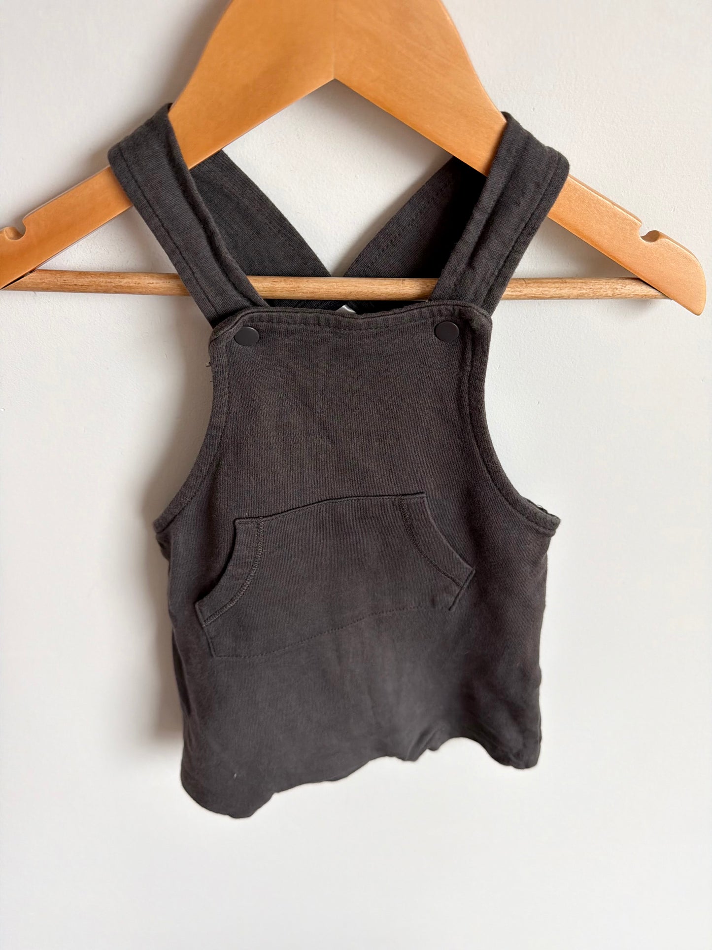 H&M Organic Cotton Charcoal Overall Romper / 2-4m