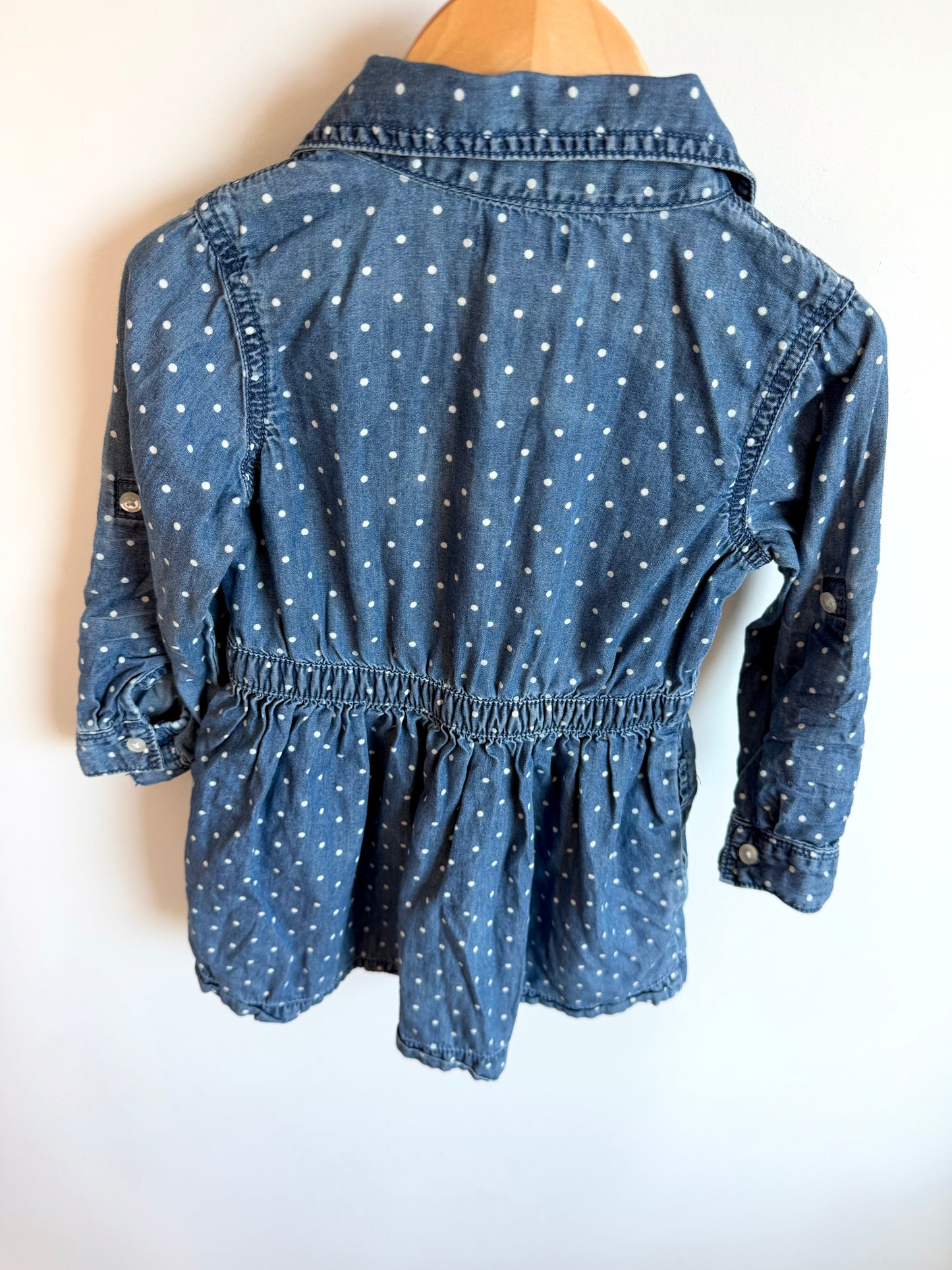 Chambray Polka Dot Dress / 3T