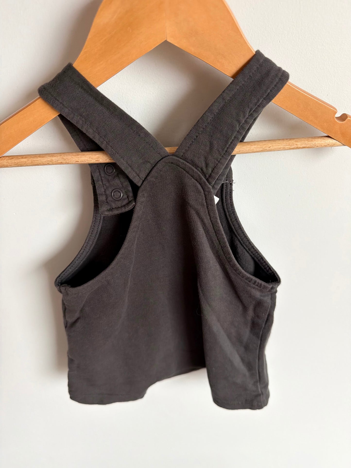 H&M Organic Cotton Charcoal Overall Romper / 2-4m