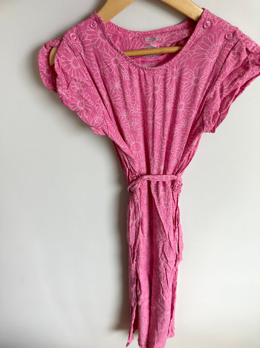 Pink Flower Outline Jumpsuit / 10 years