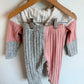Grey, Pink, White Hoodie + Pants Set / 18-24m
