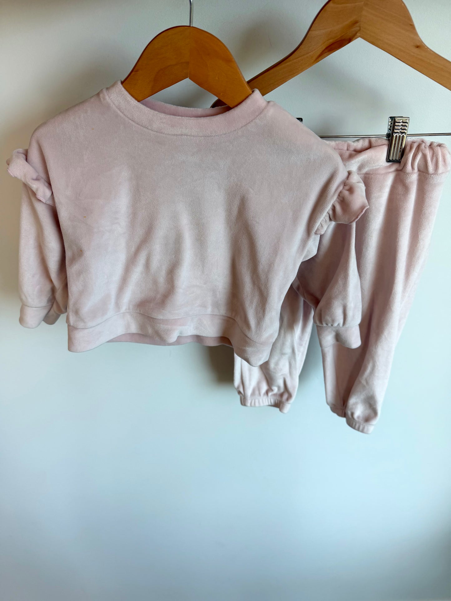 Pink Velour Top + Pants Set / 18m