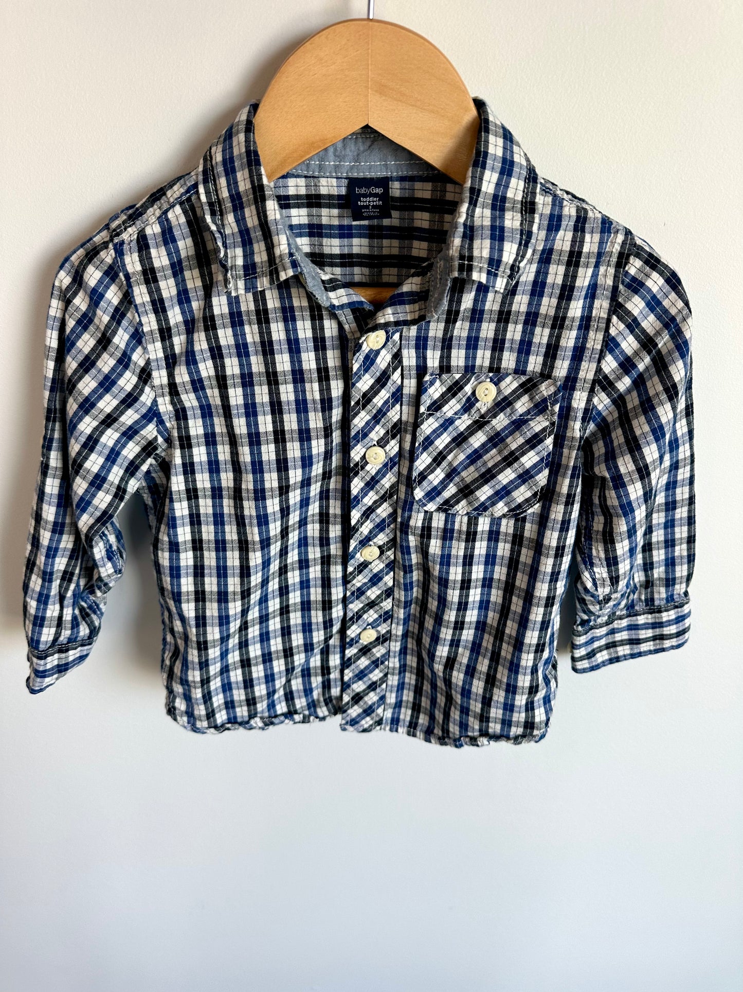 Gap Blue Plaid Long Sleeve / 2T