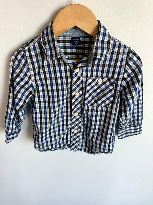 Gap Blue Plaid Long Sleeve / 2T