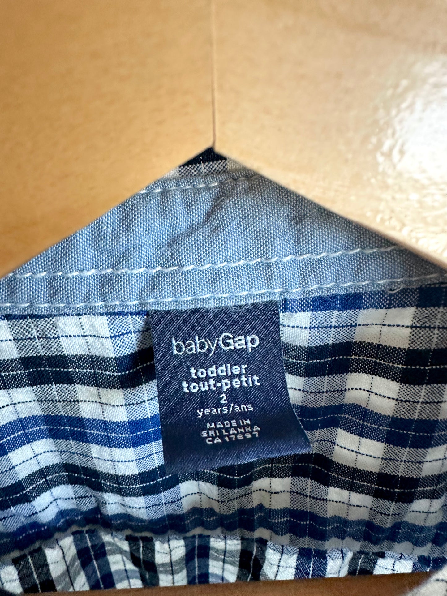 Gap Blue Plaid Long Sleeve / 2T