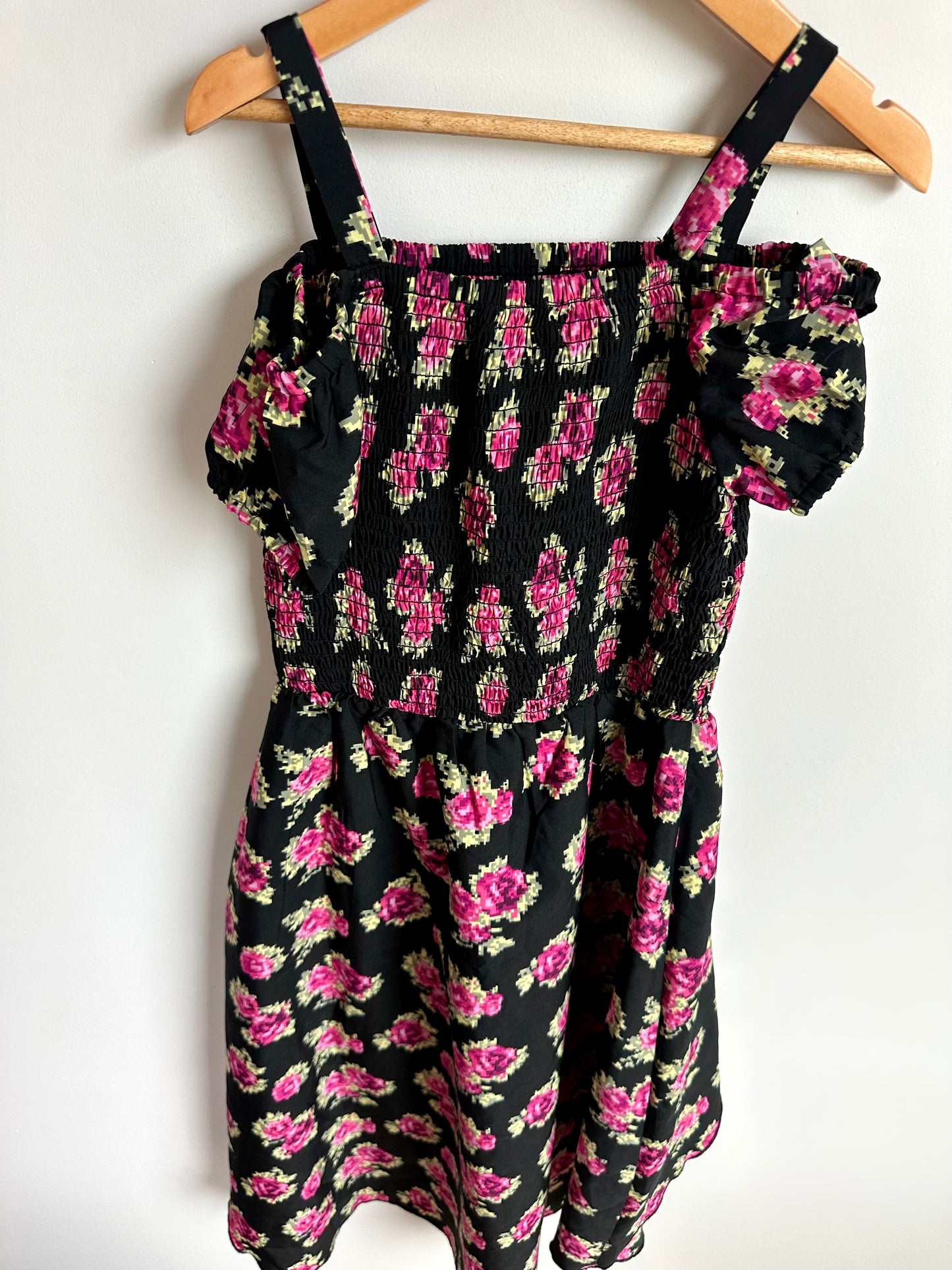 Dark Off Shoulder Floral Romper Dress / 9 years?