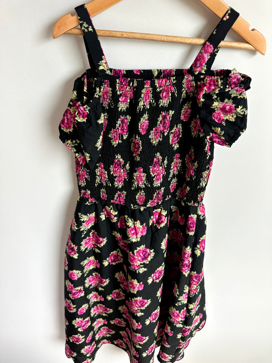 Dark Off Shoulder Floral Romper Dress / 9 years?