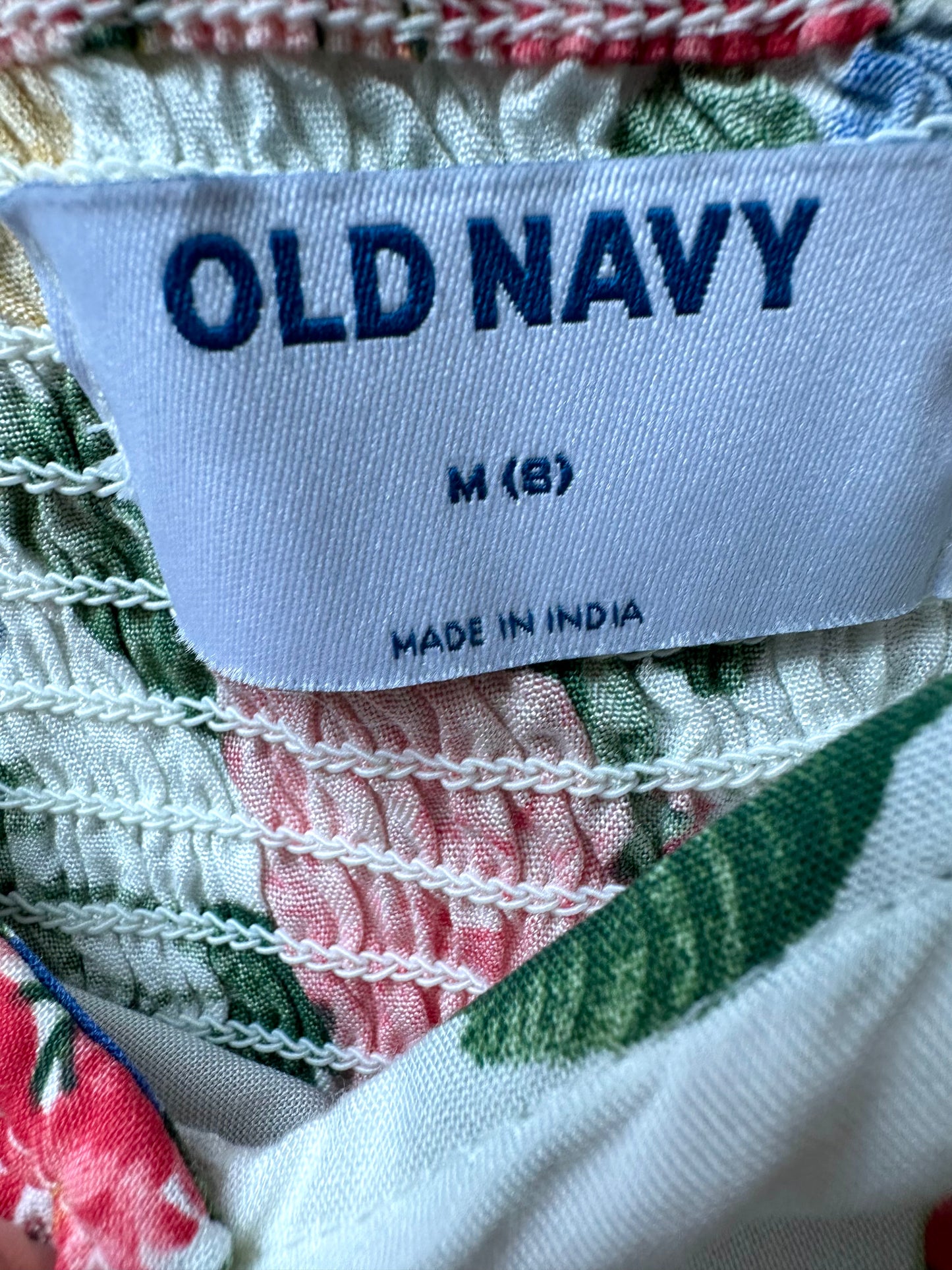 White Floral Button Dress / 8 years (m)