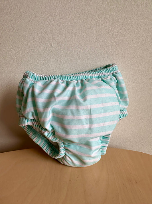 Green Stripe Swim Diaper  / 3-6m