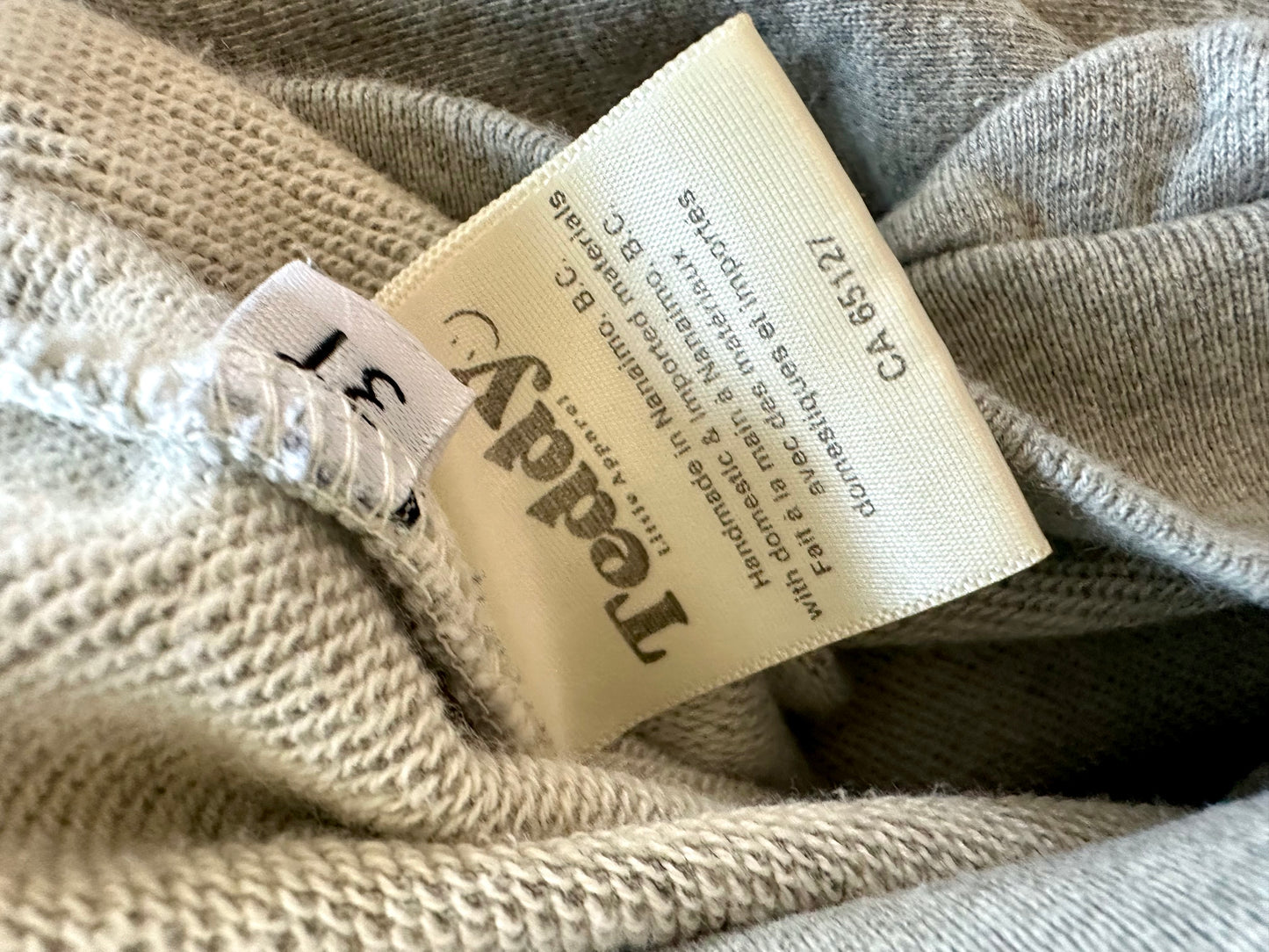 Teddy Little Grey Crewneck / 3T