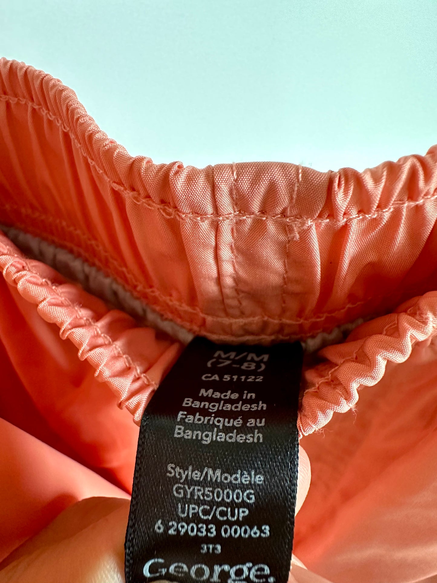 Peach Rain Jacket + Pants / 7-8 years (m)
