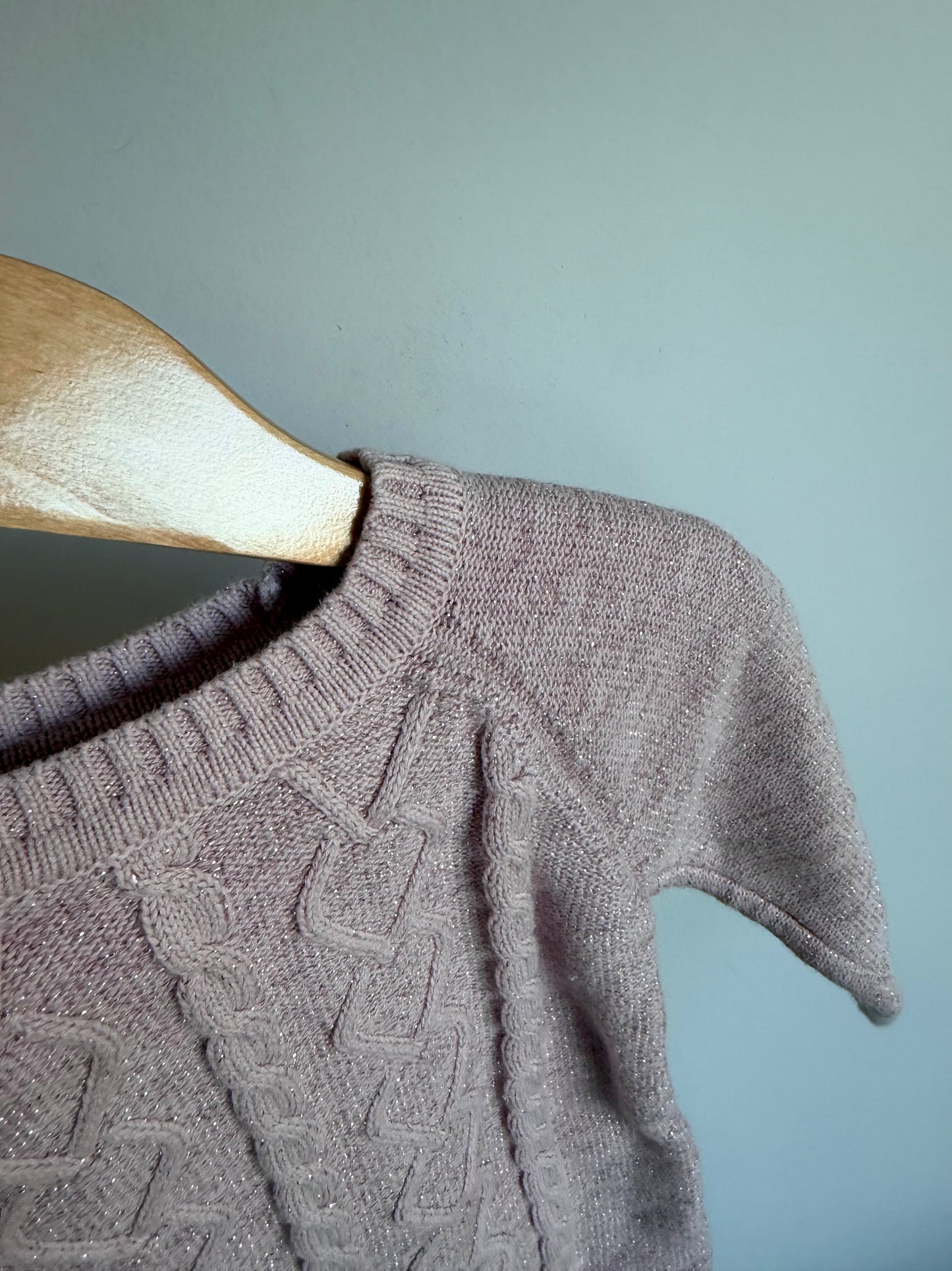 Pink Shimmer Cable Knit Sweater / 24m