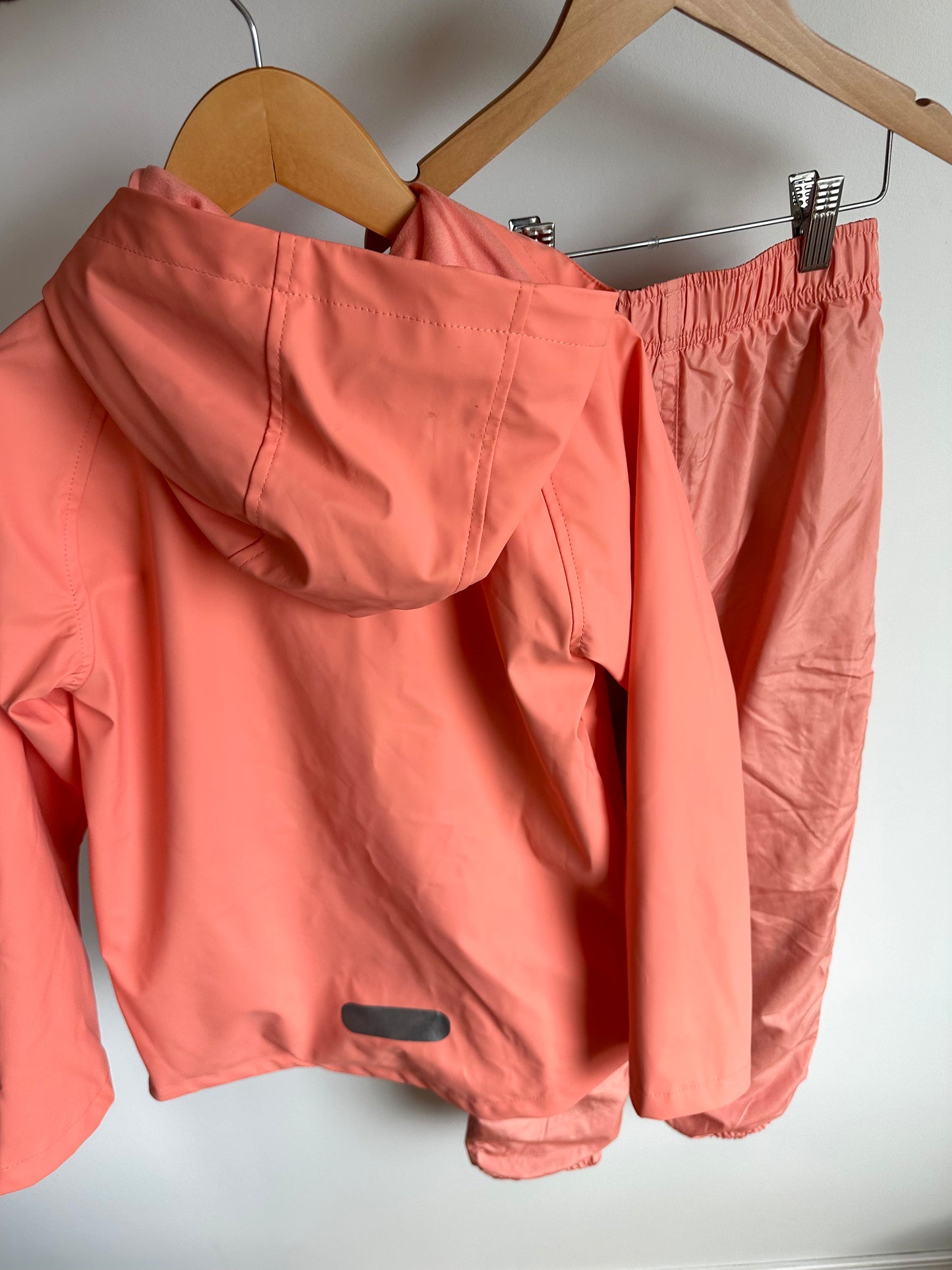 Peach Rain Jacket + Pants / 7-8 years (m)