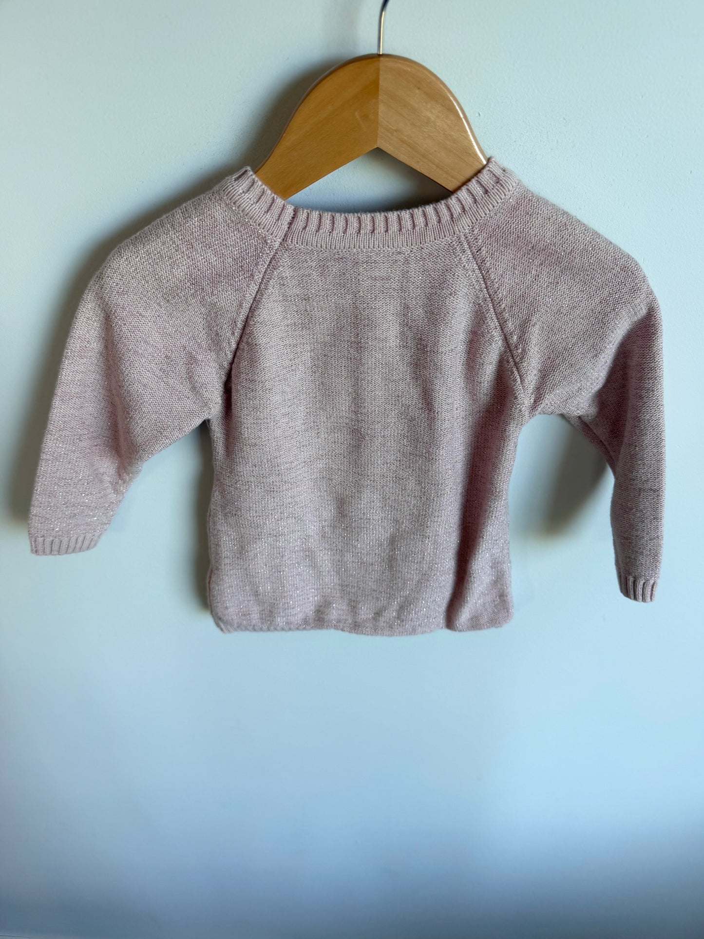 Pink Shimmer Cable Knit Sweater / 24m