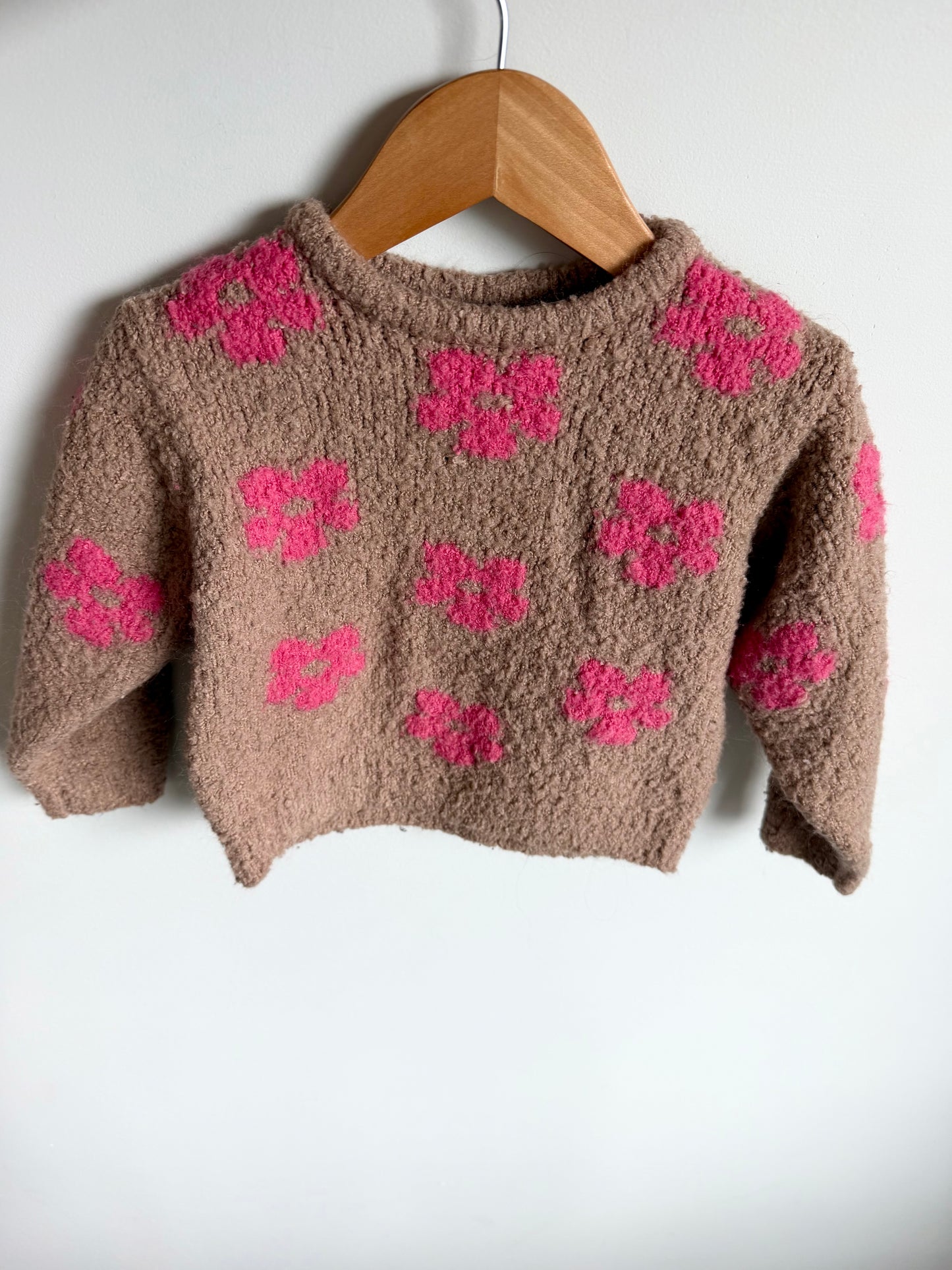 Zara Pink Flowers Sweater / 3T