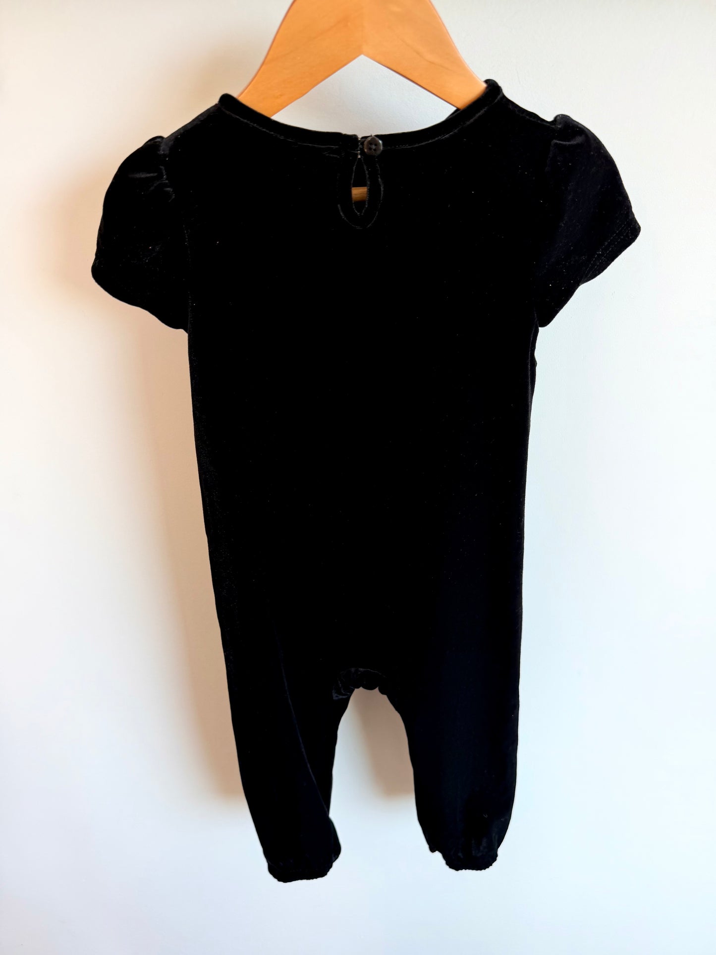 Black Sparkly Velour Jumpsuit / 18-24m