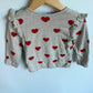 H&M Heart Ruffle Sleeve Sweater / 12-18m