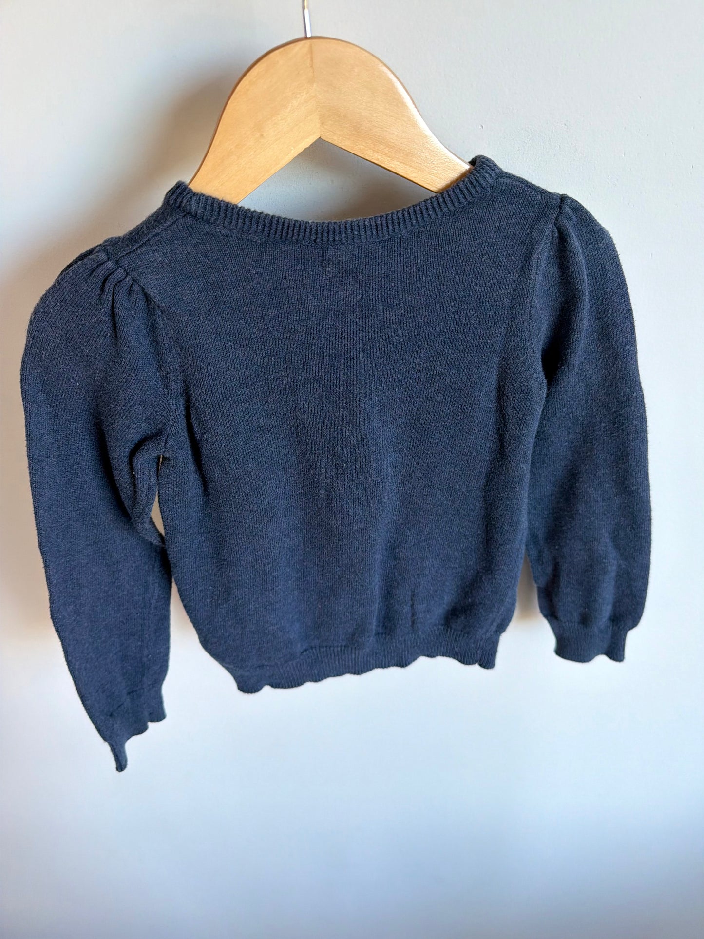 Navy Bow Sparkle Sweater / 2-3T
