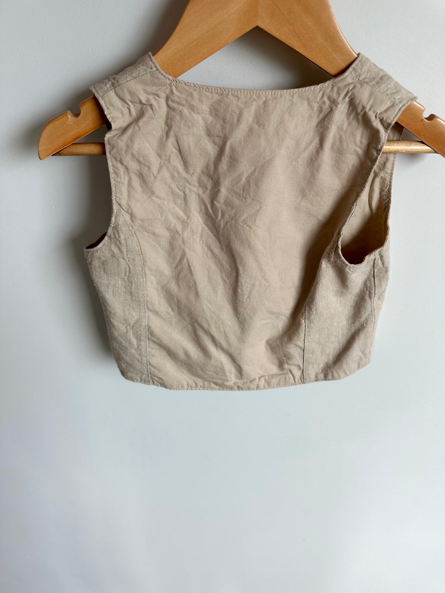 Beige Linen Vest / 9-12m