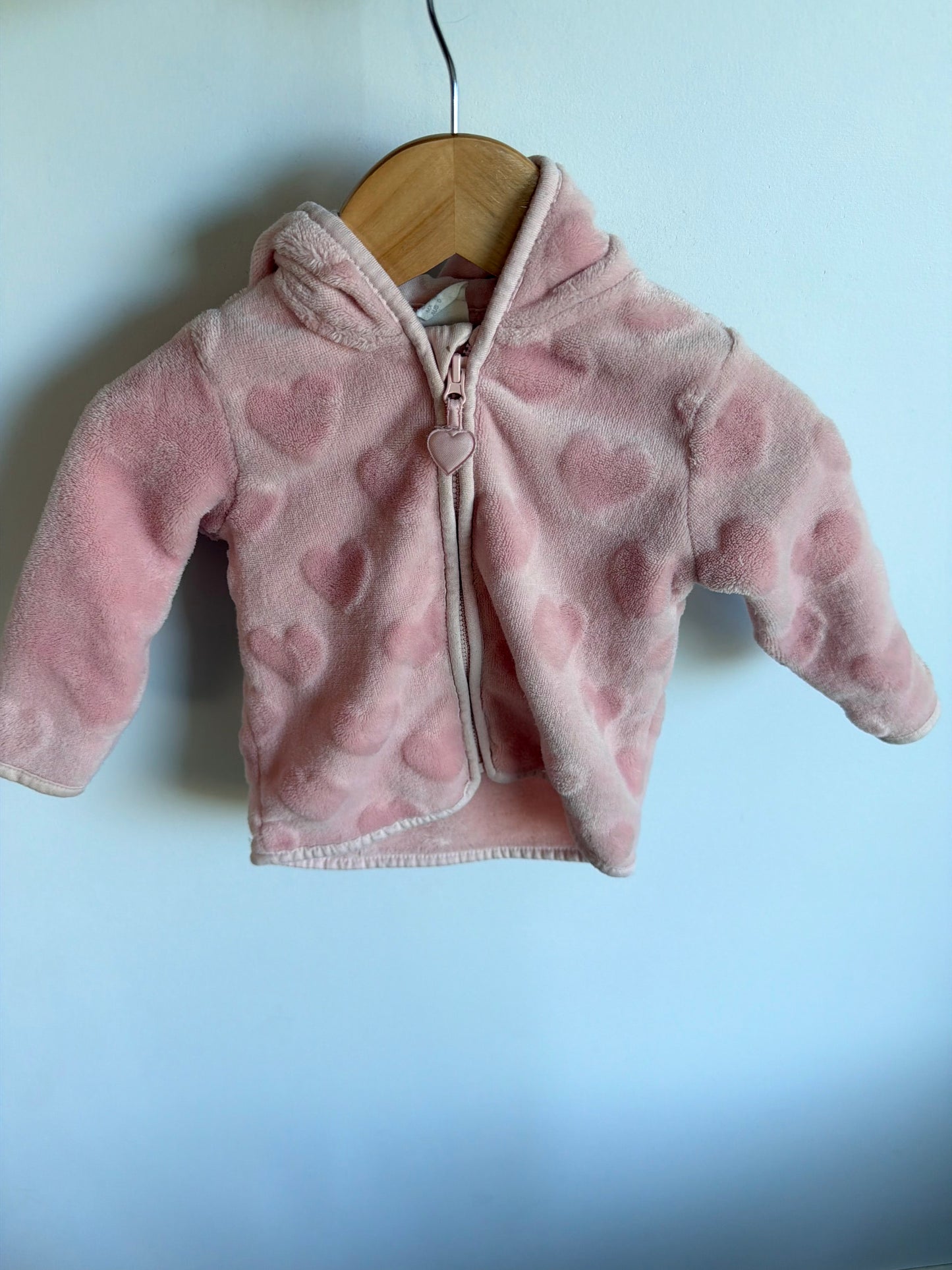 Pink Heart Ears Sweater / 6-9m